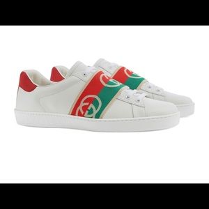 NWOT Gucci logo band ace leather sneaker